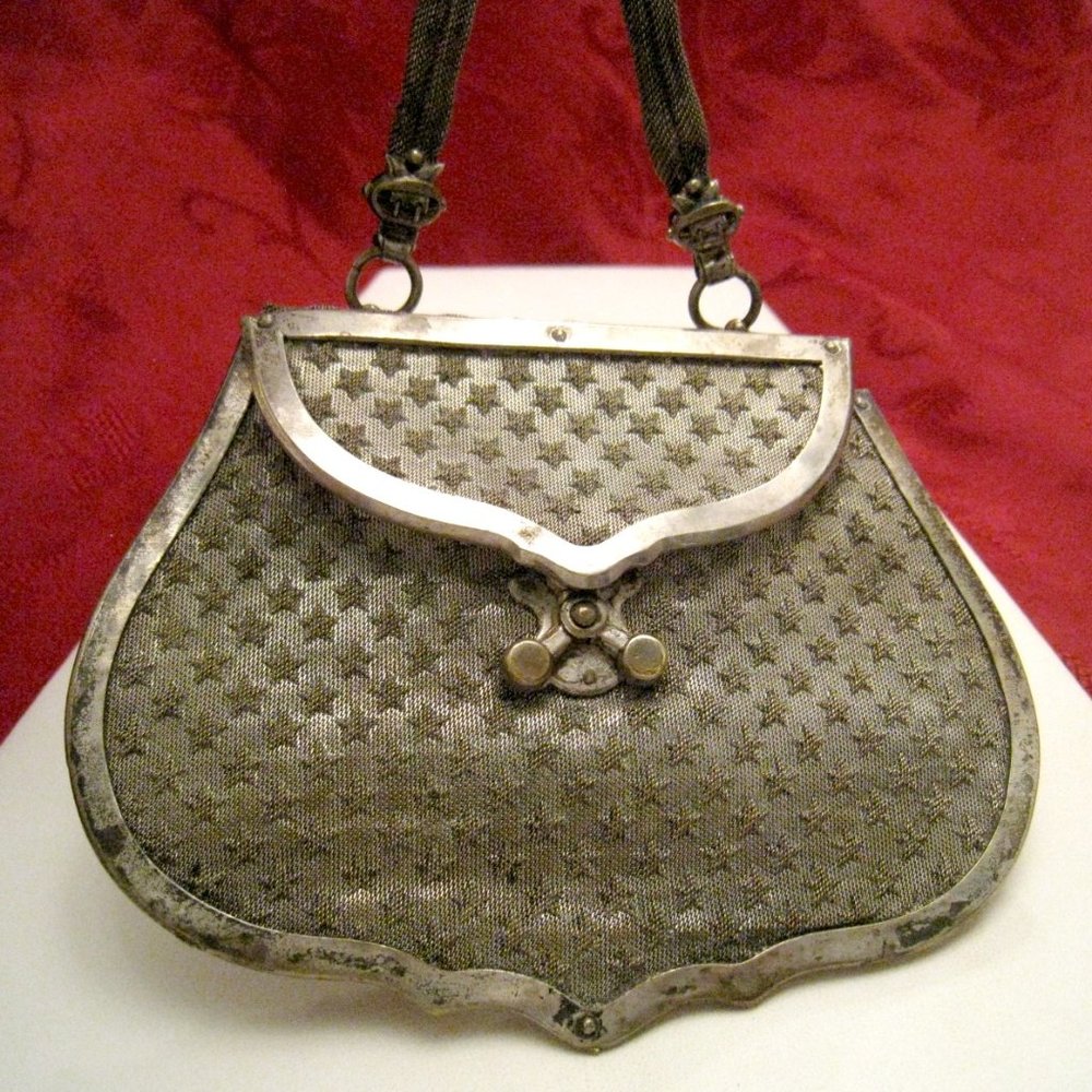 COIN SILVER MESH COIN PURSE ANTIQUE RARE